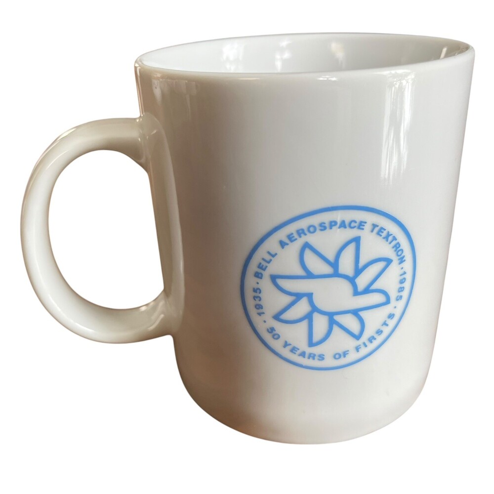 VTG 8oz Ceramic Coffee Tea Mug Cup Bell Aerospace 50 Years 1935-1985